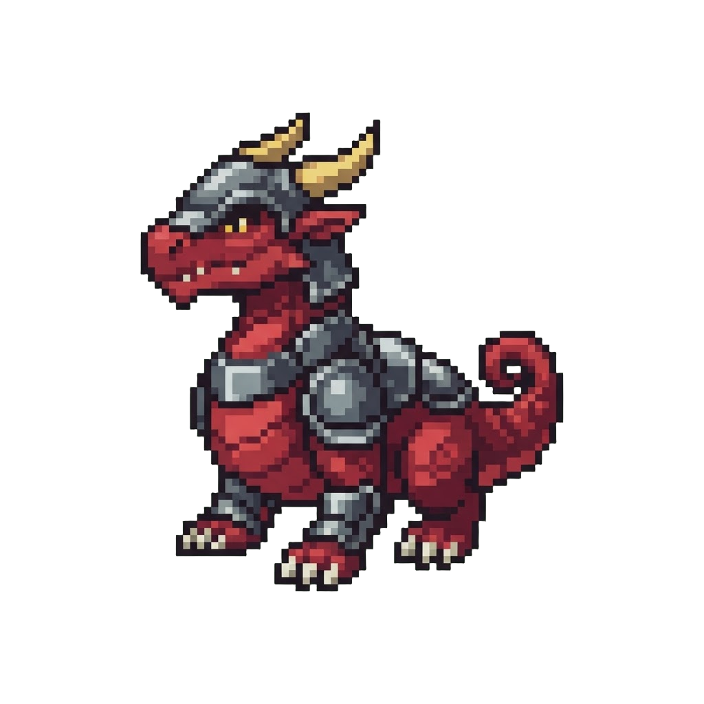 A Armored Crimson Dragon-drake