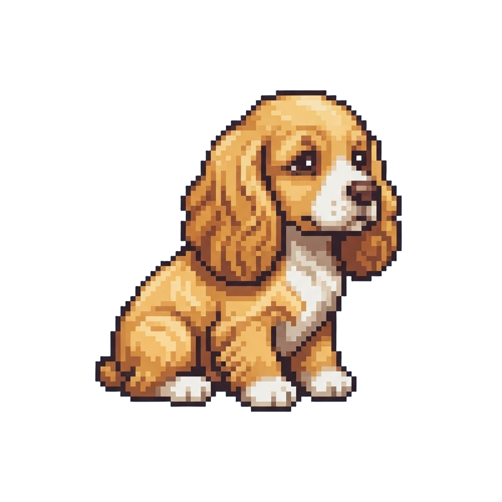 A Silky Cocker Spaniel Puppy with Floppy Oversized Ears