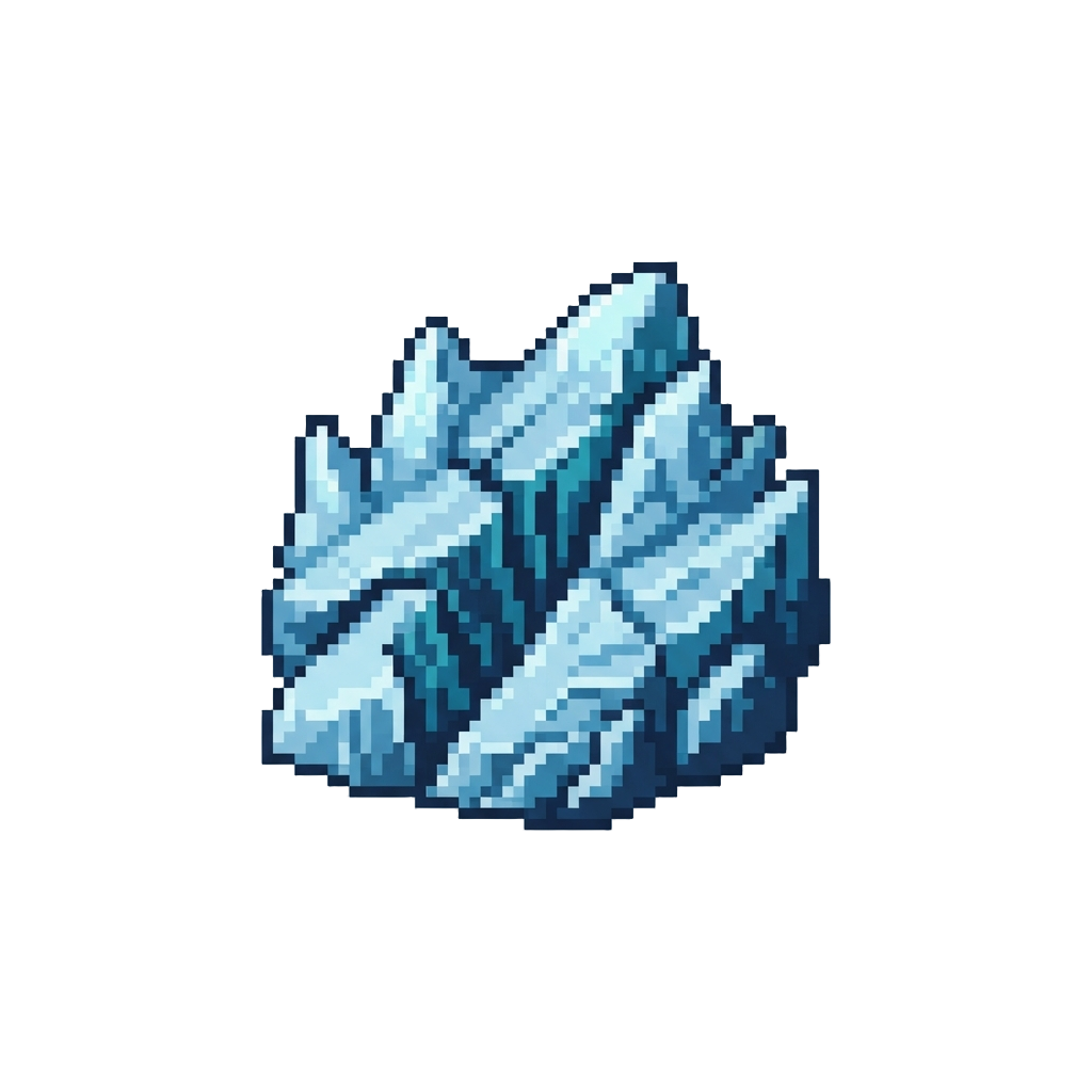 A Treacherous Frozen Glacier with Jagged Ice Rifts