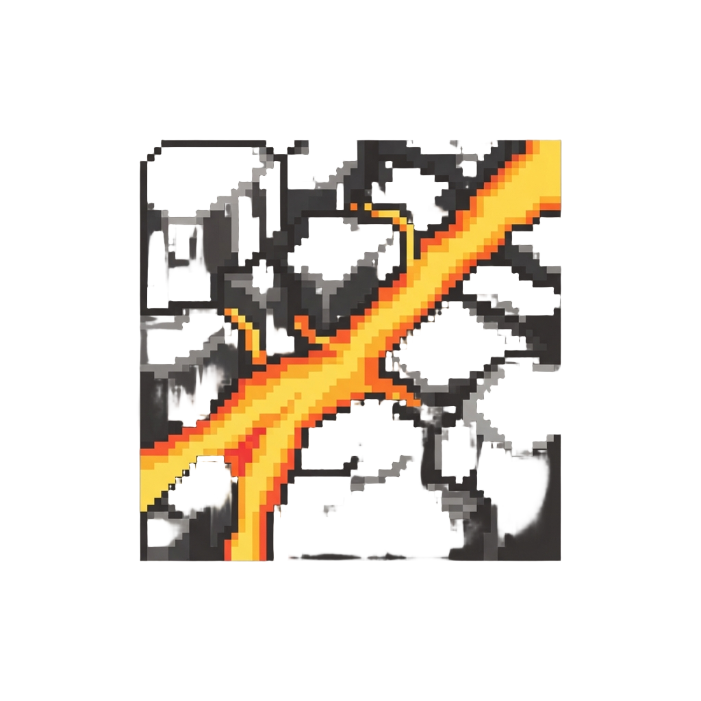 A Fiery Basalt Plain Crisscrossed by Magma Streams