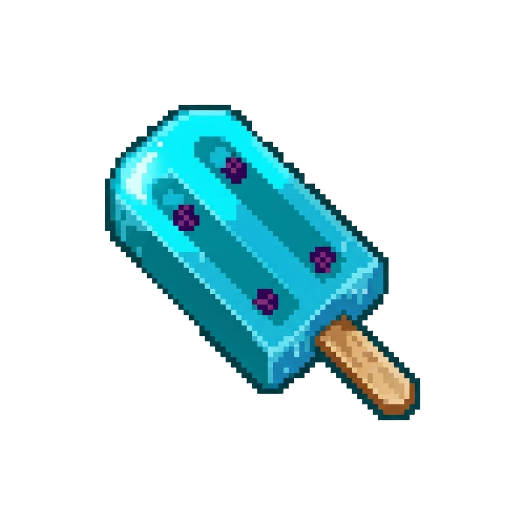 A Neon Blue Raspberry Popsicle