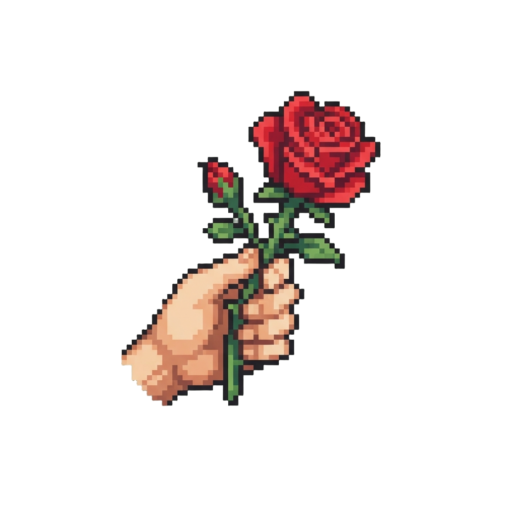 A Single Red Rose Held in Hand