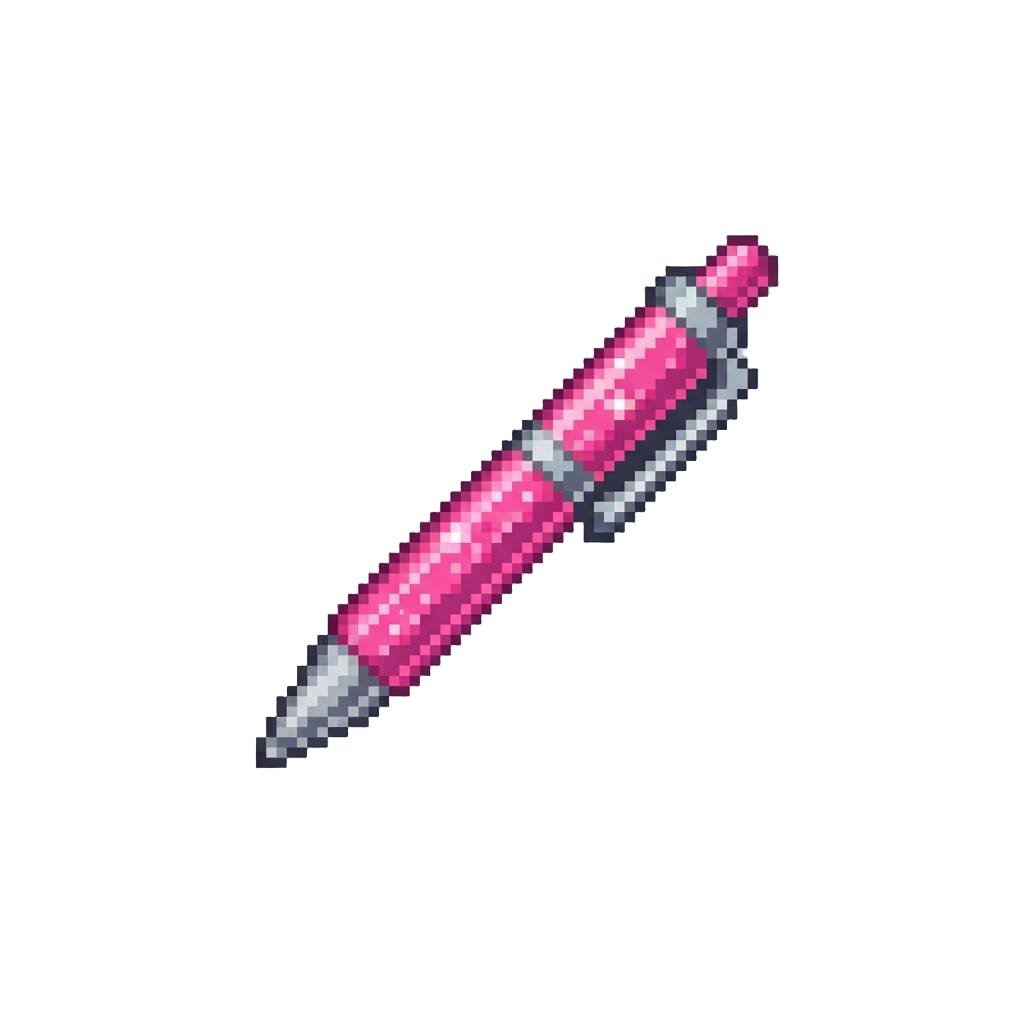 A Bright Pink Sparkly Pen