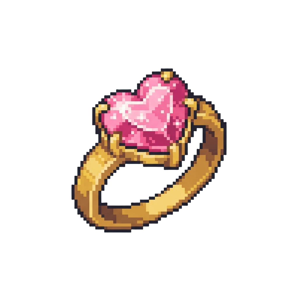 A Glittery Pink Heart Ring