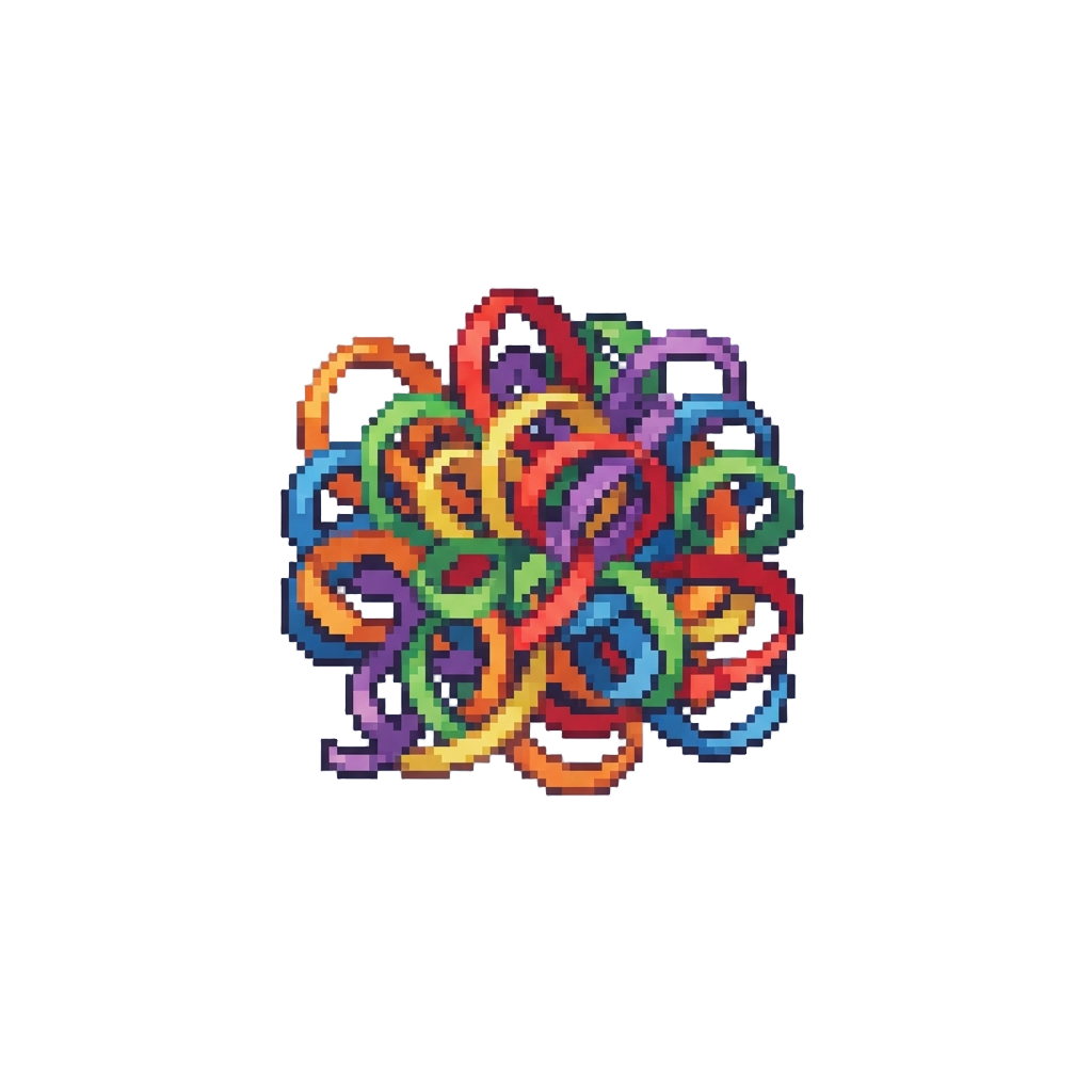 A Tangled Heap of Colorful Party Streamers