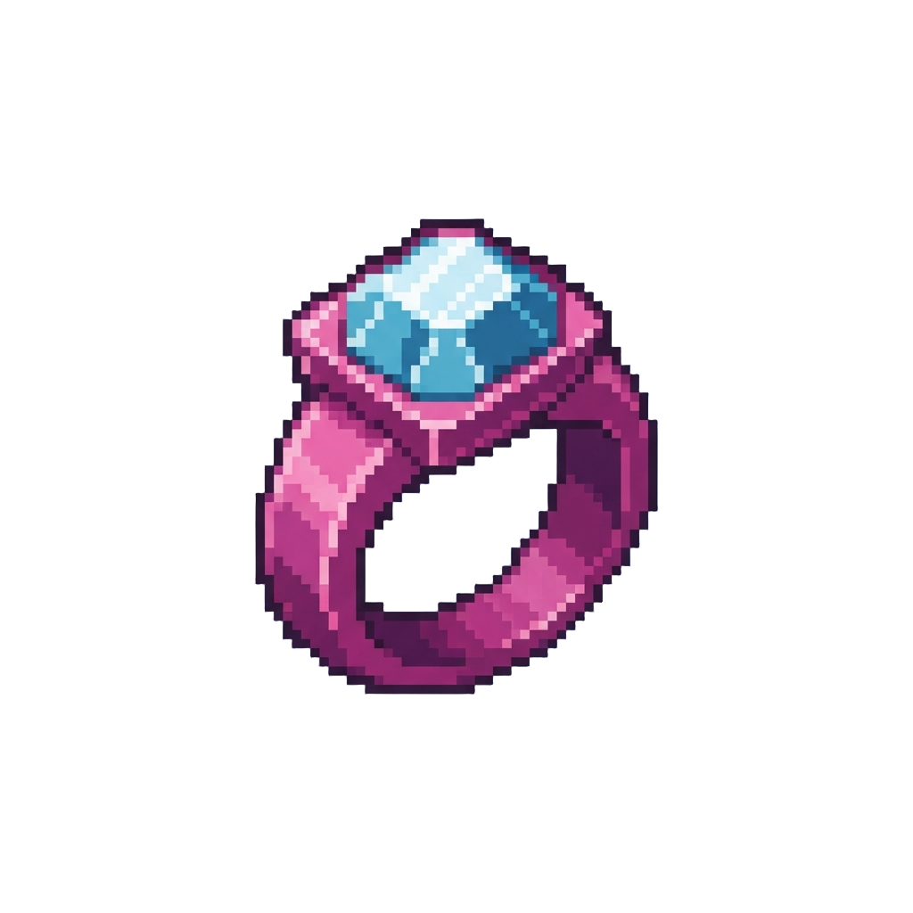 A Shiny Diamond-cut Plastic Ring