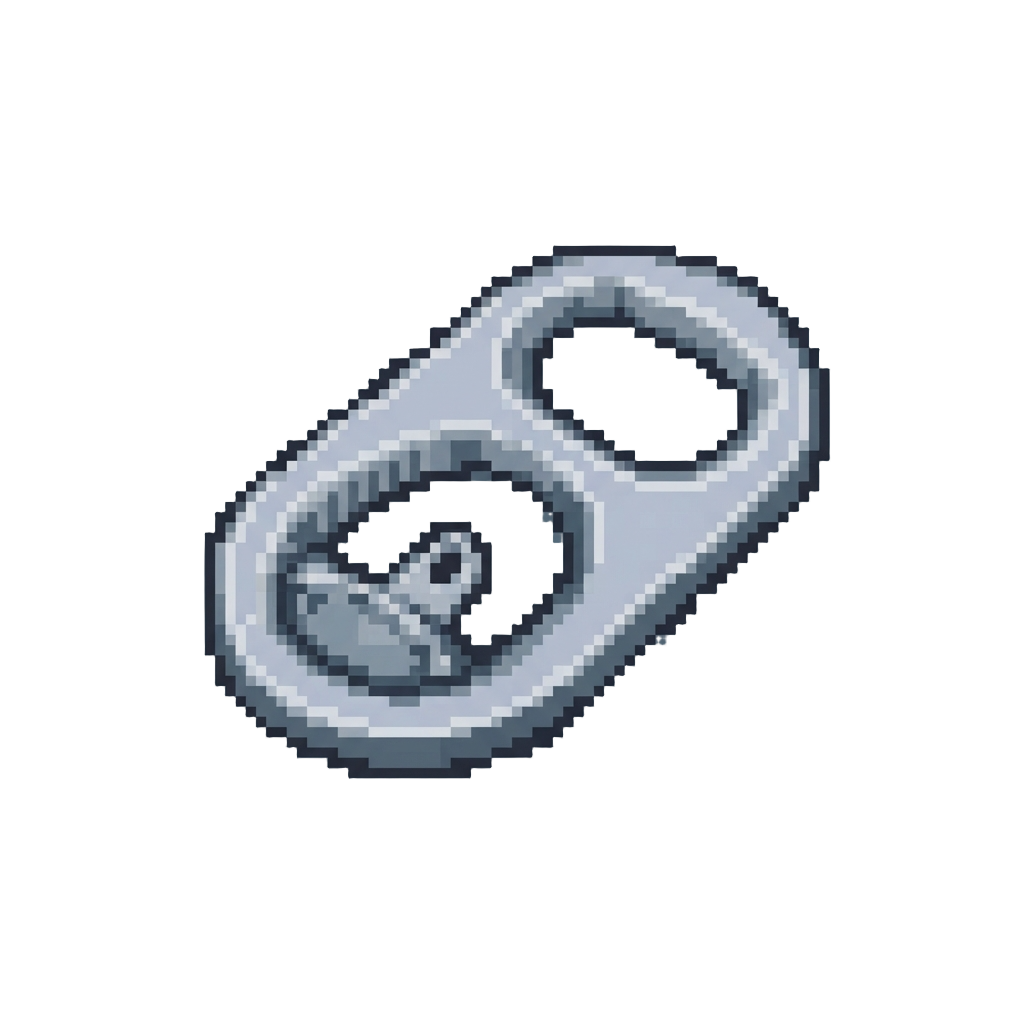 A Shiny Metallic Soda Can Tab Ring