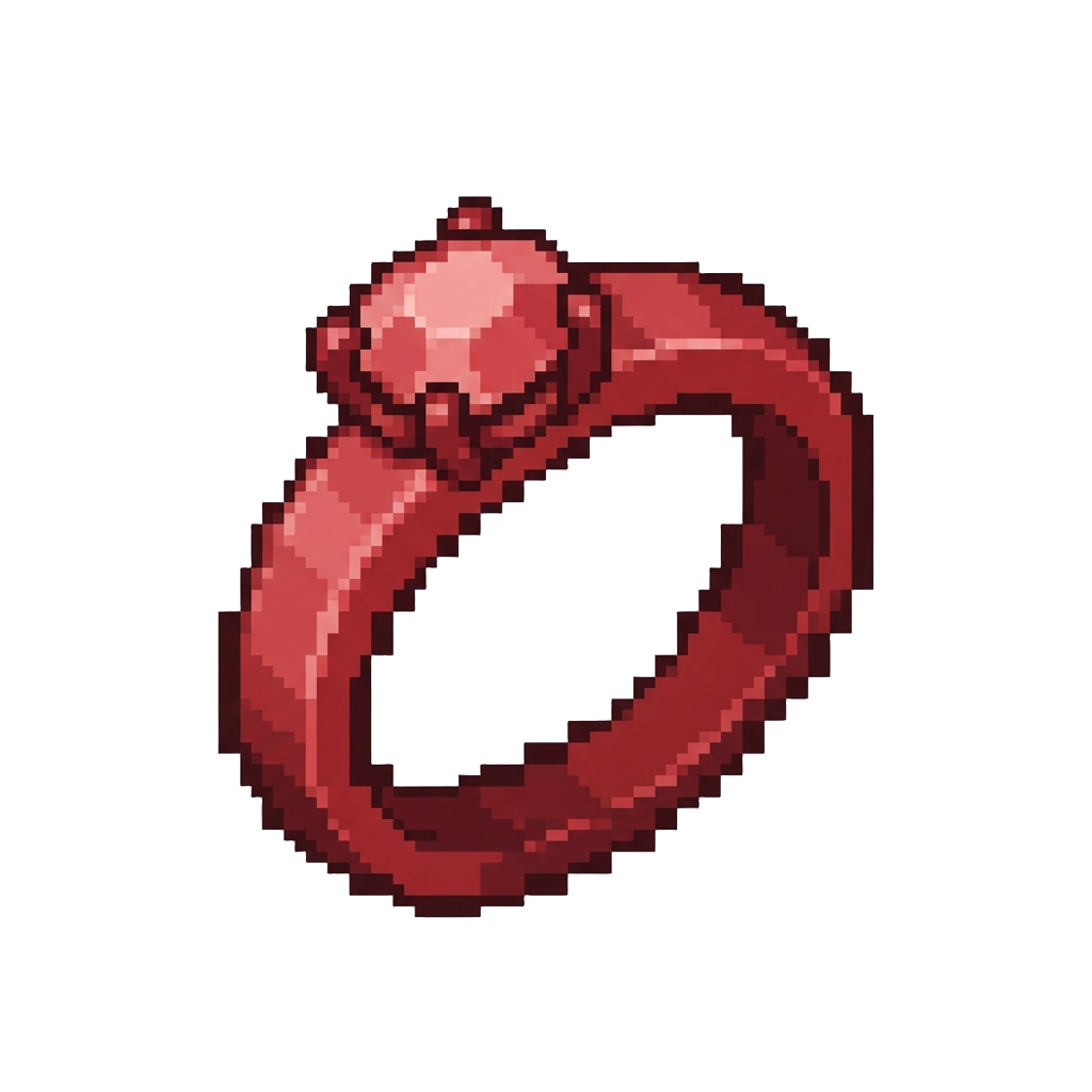 A Regal Ruby-colored Plastic Ring