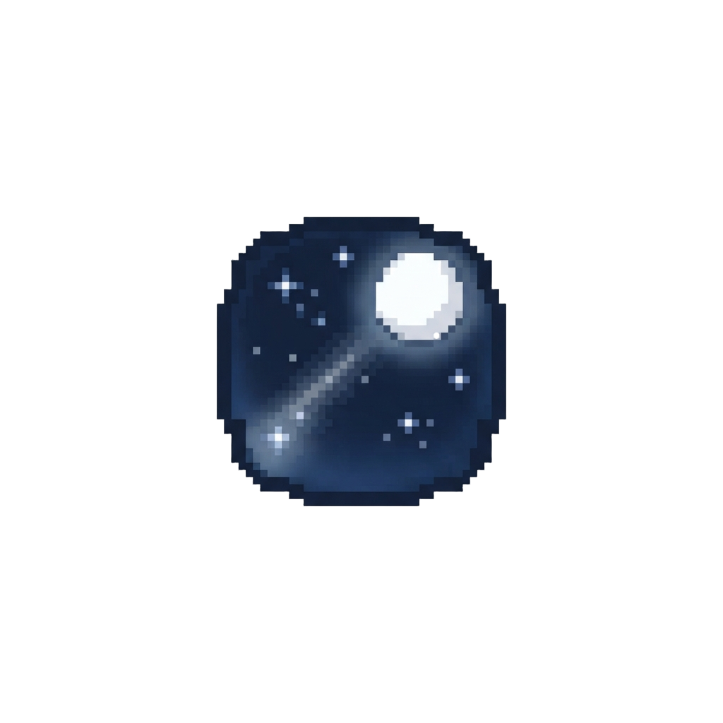 A Serene Starry Night Sky with a Full Moon