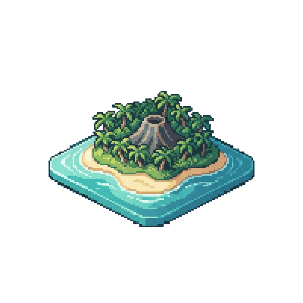 A Tropical Island View Far Below