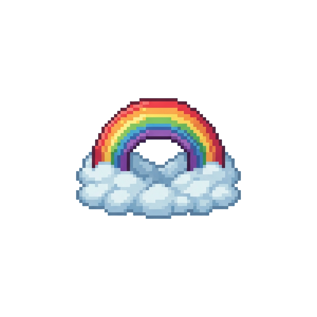 A Rainbow Arched Over Calm Cloud Beds