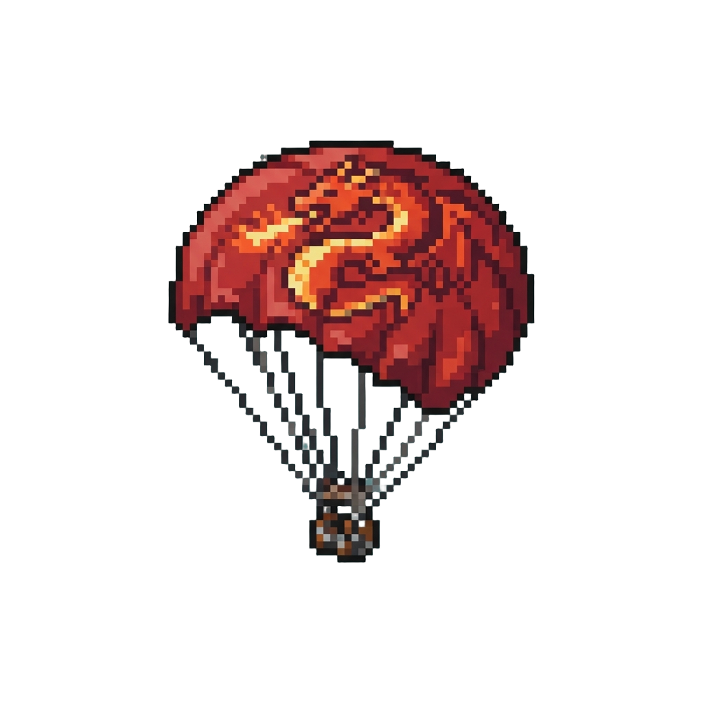 A Fiery Dragon Printed Parachute