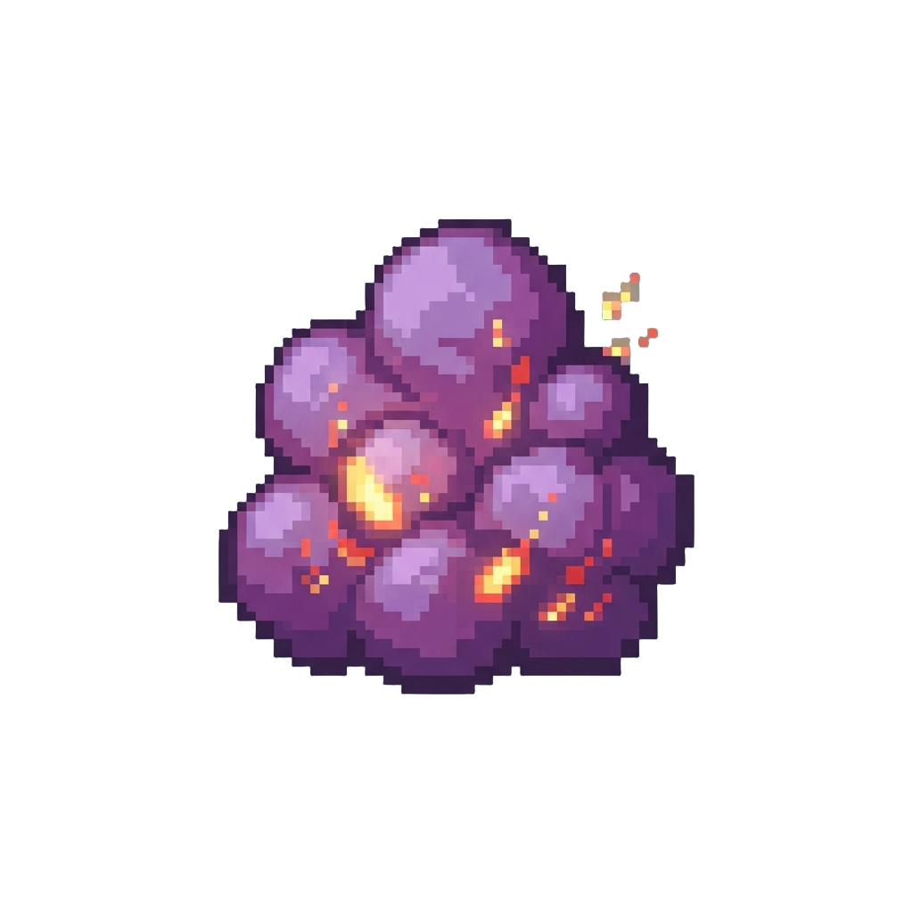 A Giant Soft Puff of Purple Smoke and Sparks