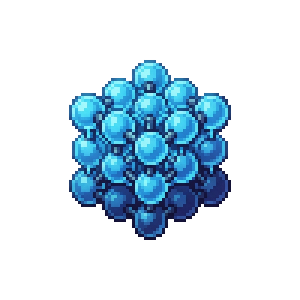 A Glowing Blue Bubble Matrix