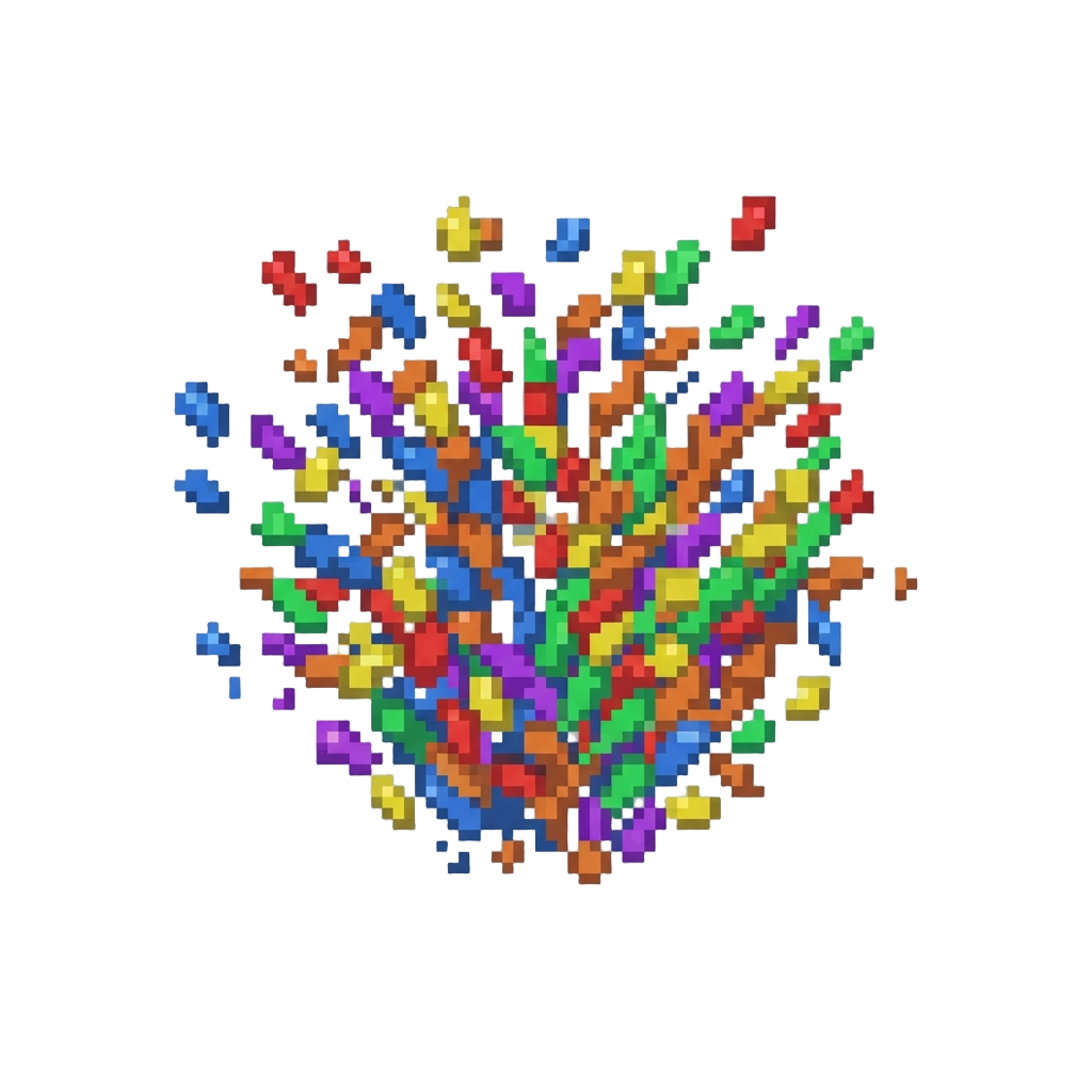 A Massive Burst of Multicolored Party Confetti