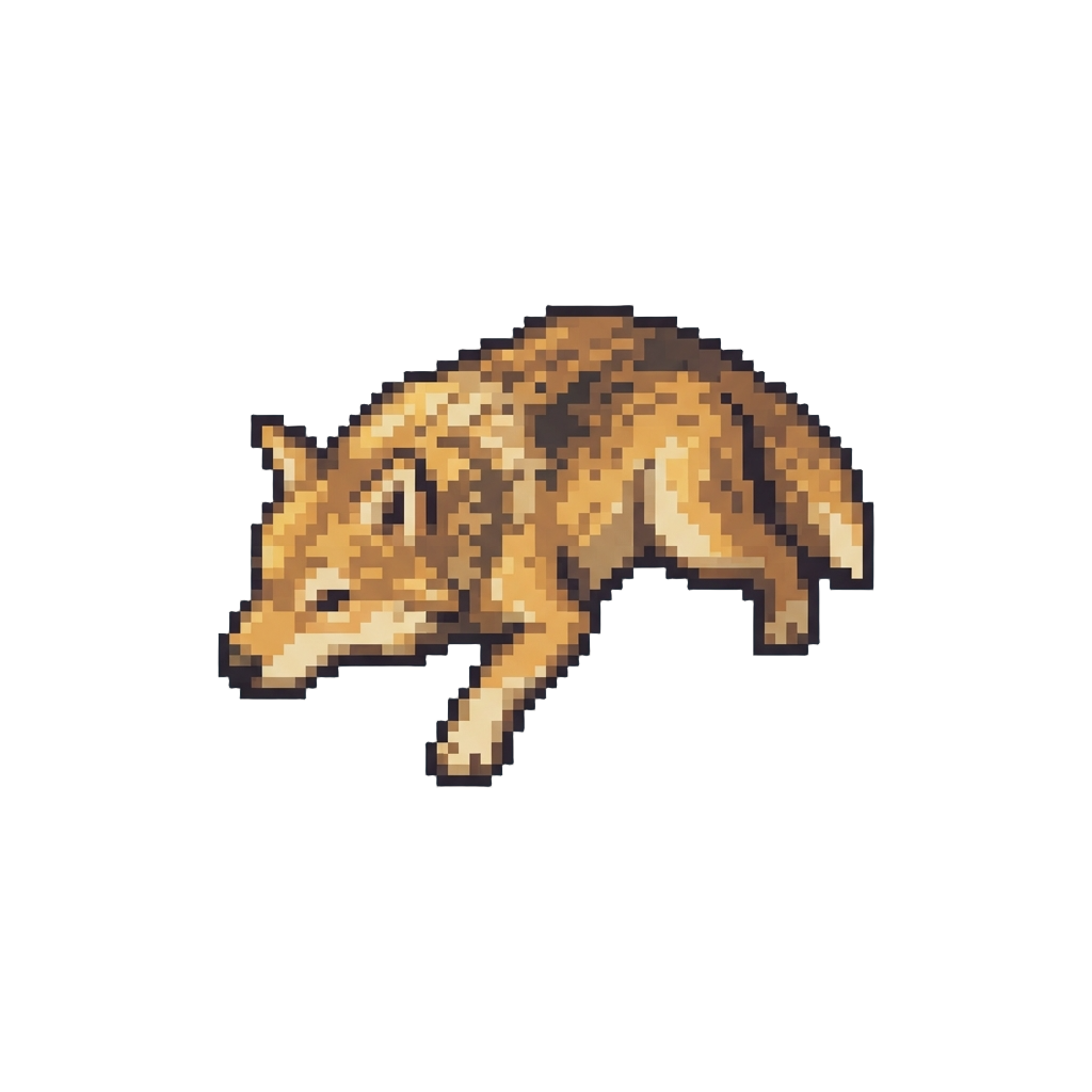 A Dappled Autumn-gold and Tan Wolf Pelt