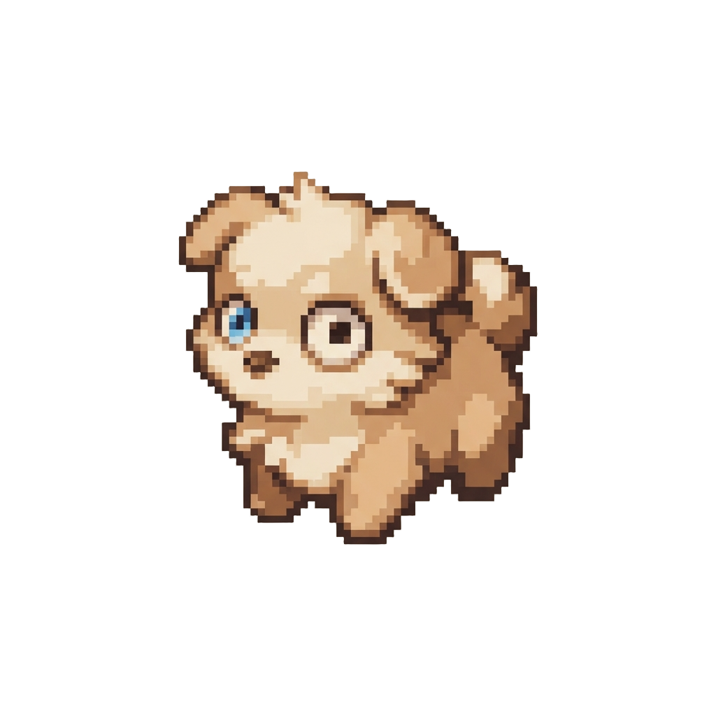 A Derpy Tiny Pup Fur with Mismatched Eyes