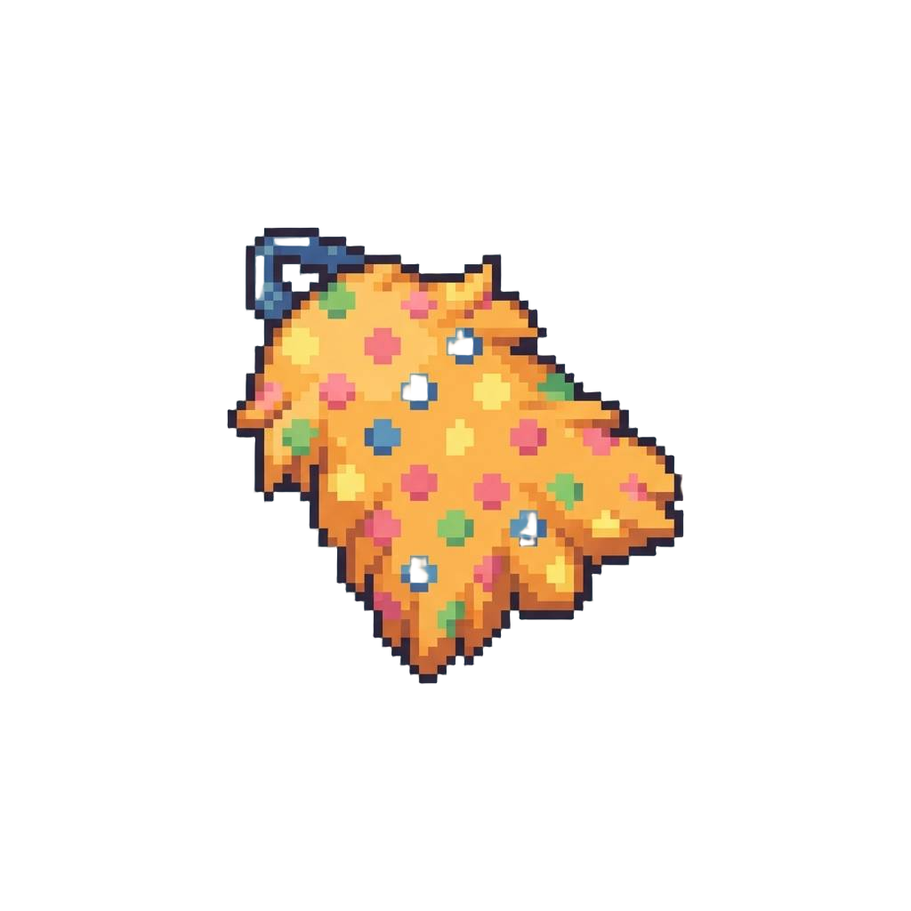 A Bright Polka-dot Patterned Comical Pup Fur