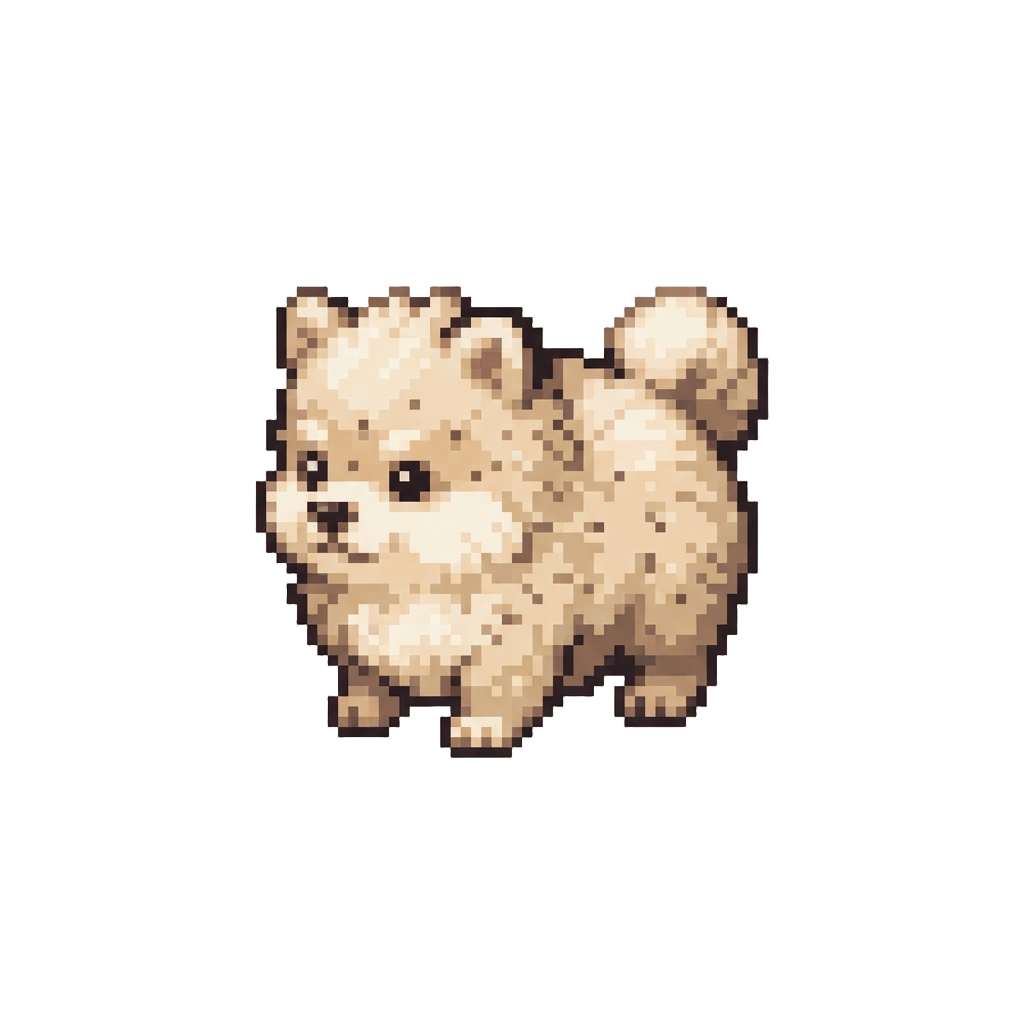A Stubby-legged Pom-pom Pup Fur