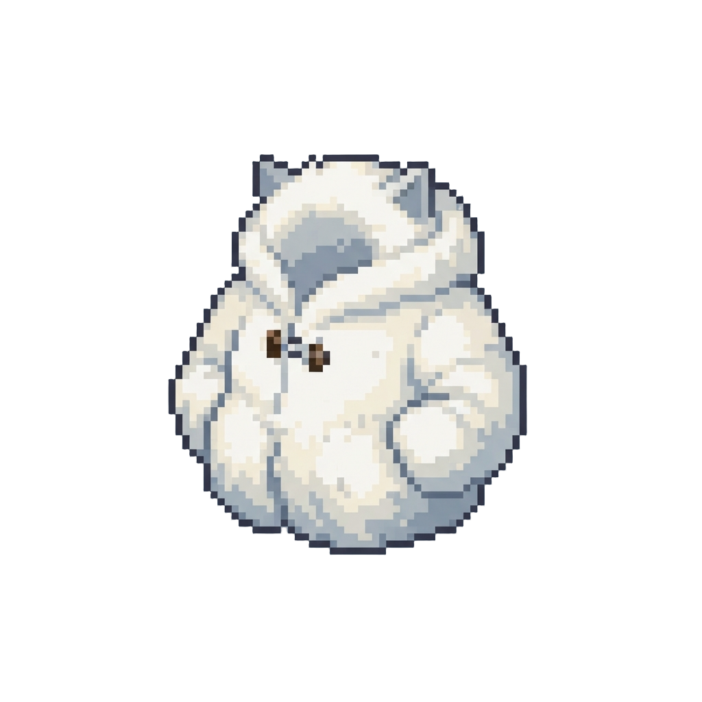 A Cartoonishly Fluffy Round White Pup Coat