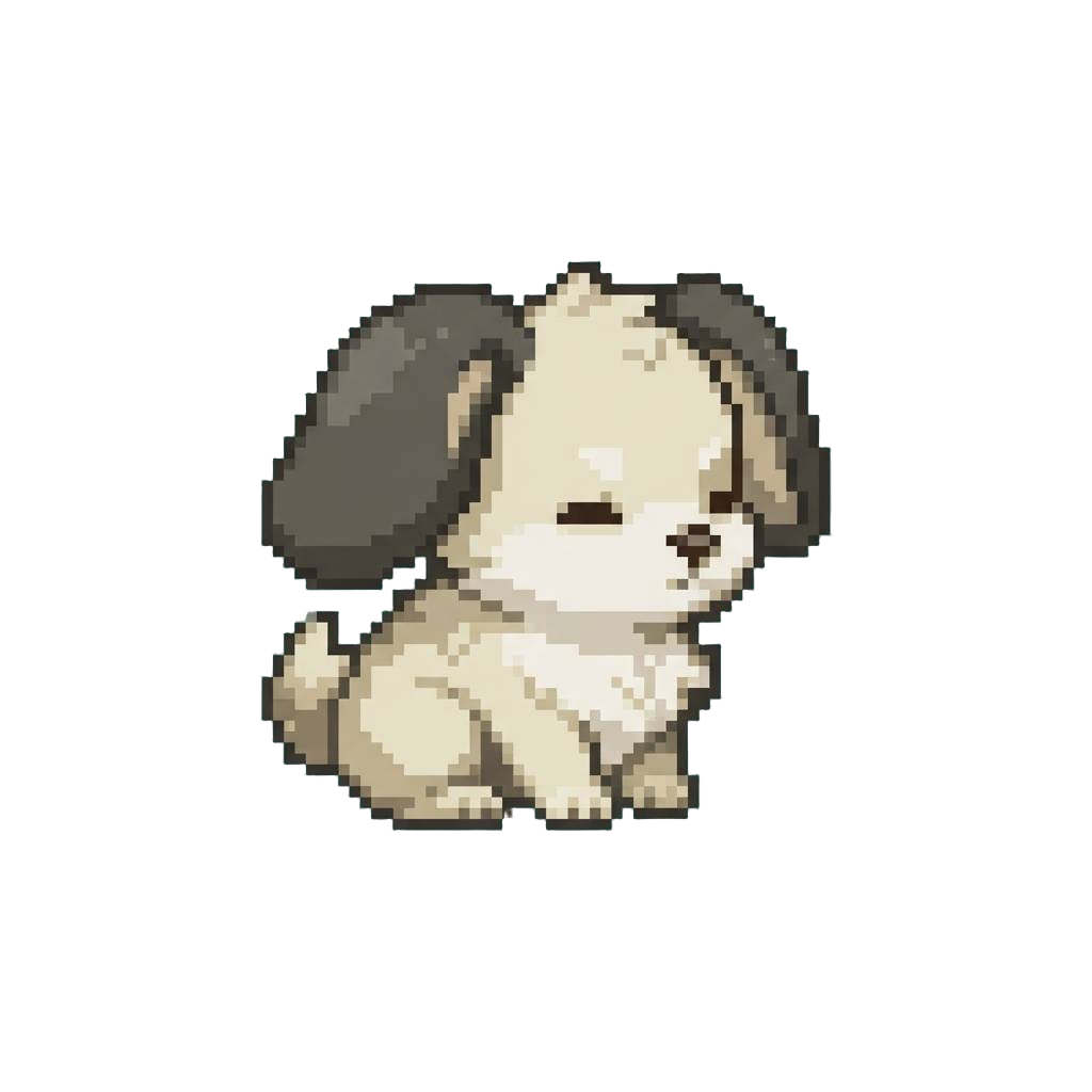 A Tiny Fluffy Puffball Pup with Oversized Floppy Wolf Ears