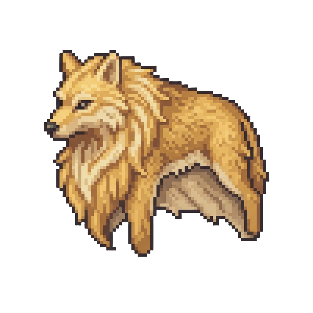 A Golden-blonde Mane Wolf Pelt