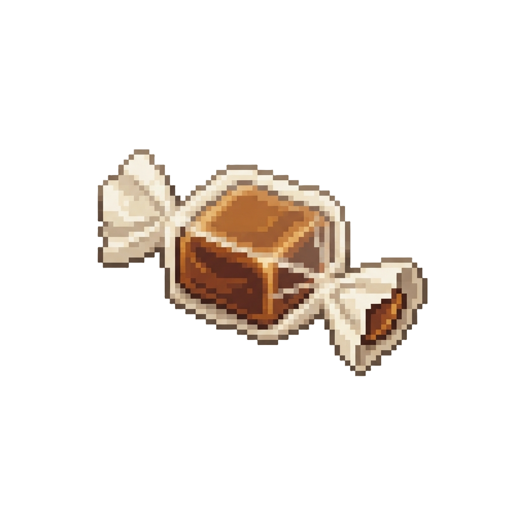 A Tiny Wrapped Chewy Caramel