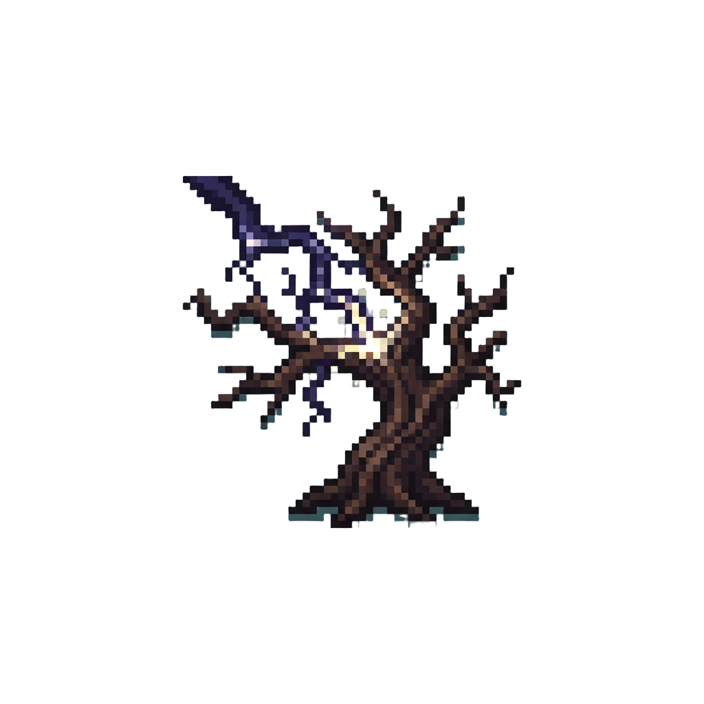 A Dark Lightning Strike Hitting a Dead Tree