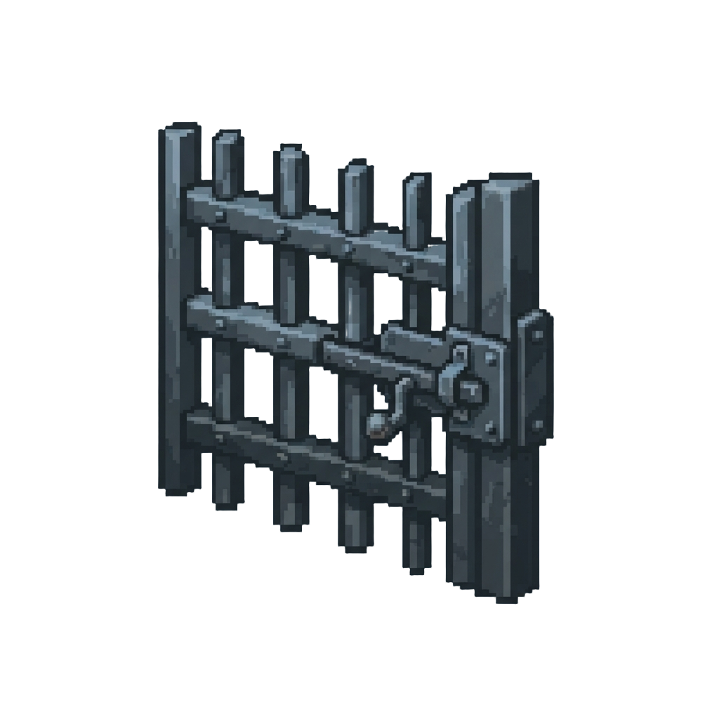 Heavy Iron Cell Bars Locking Shut