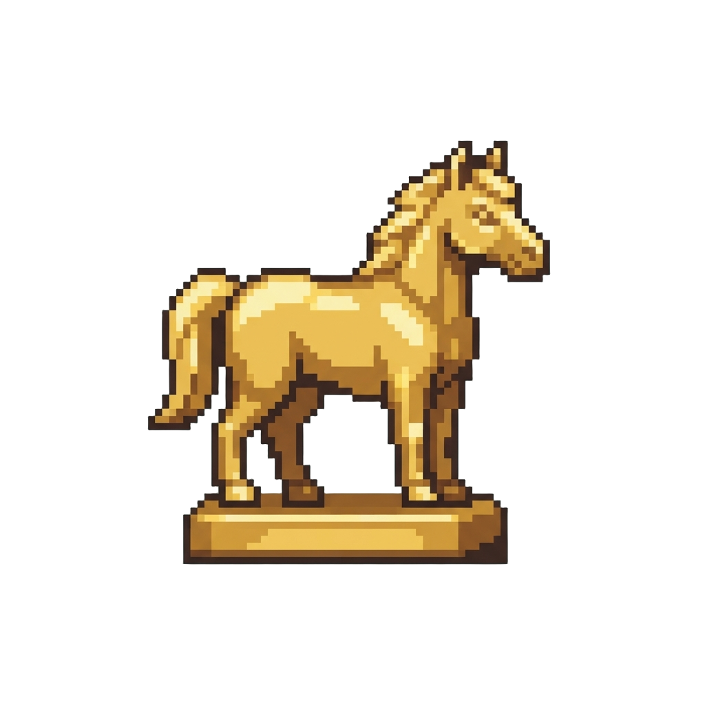 A Lucky Golden Horse Statue