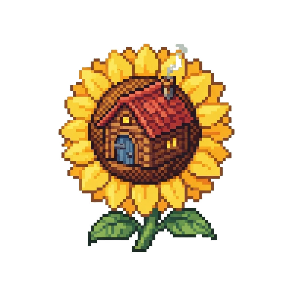 A Cozy Cottage Hidden Inside a Gigantic Sunflower Pop-up