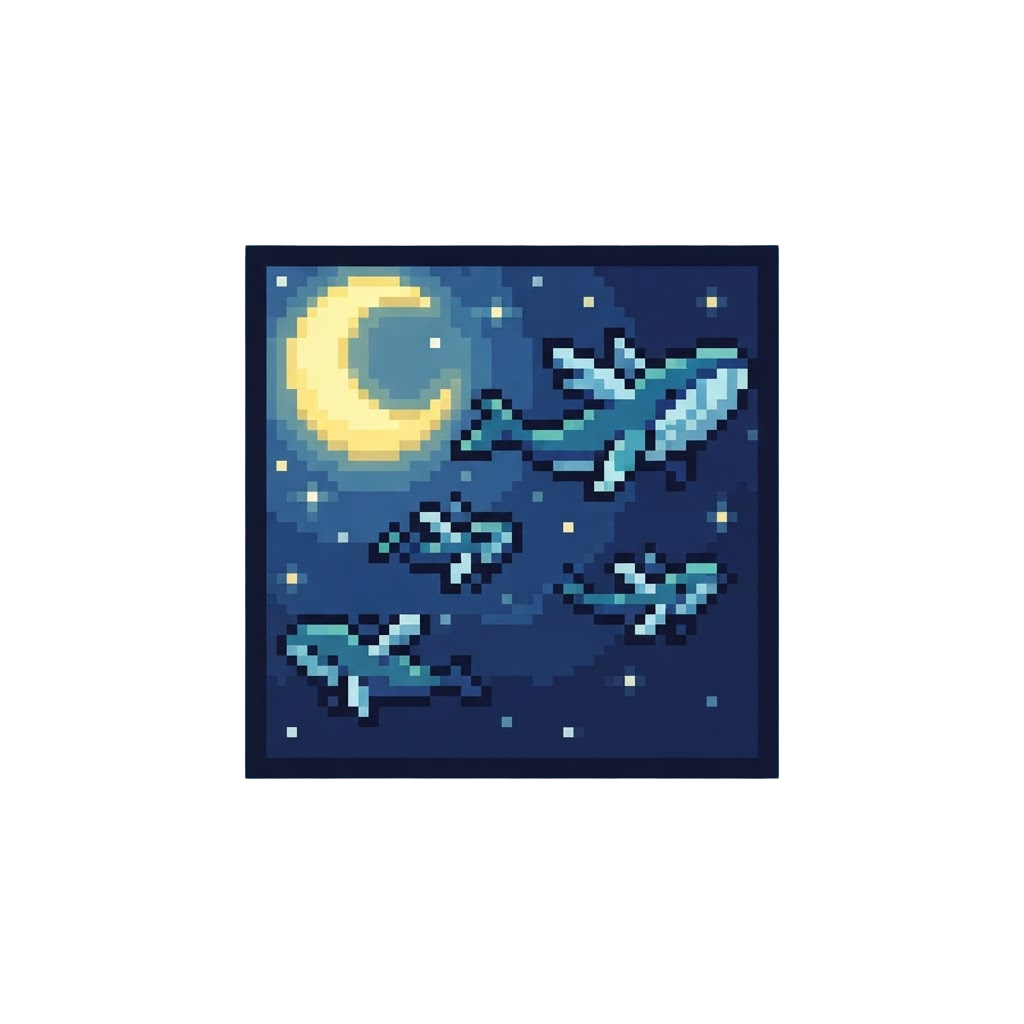 A Shimmering Moonlit Sky Full of Flying Whales Pop-up