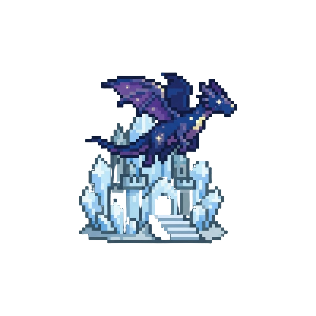 A Starry Dragon Soaring Over a Crystal Castle Pop-up