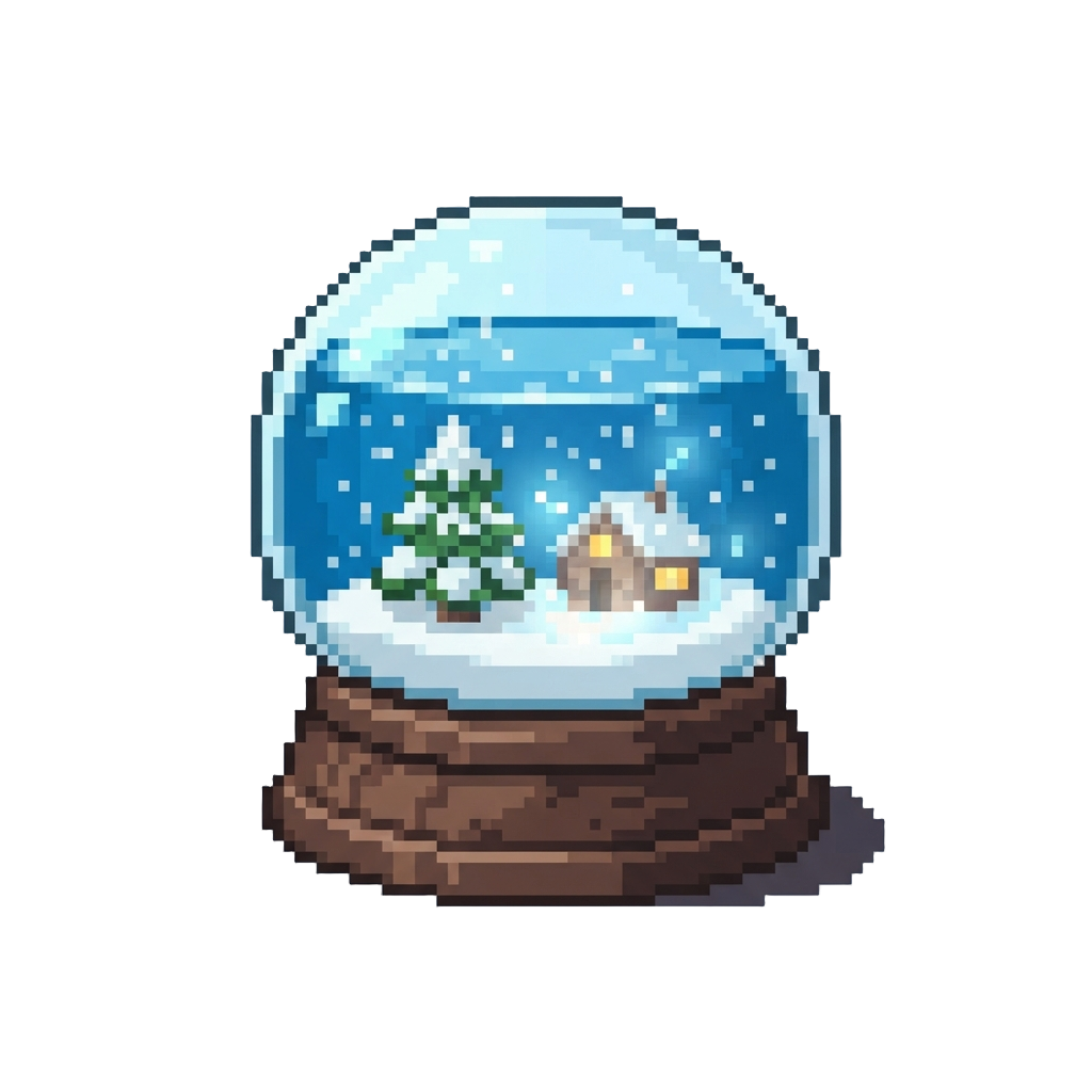 A Glowing Crystal Snowglobe