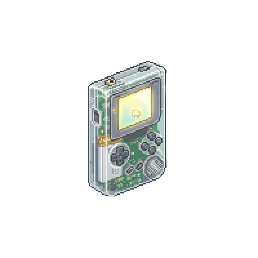 A Clear-cased Glowing Handheld Retro Console