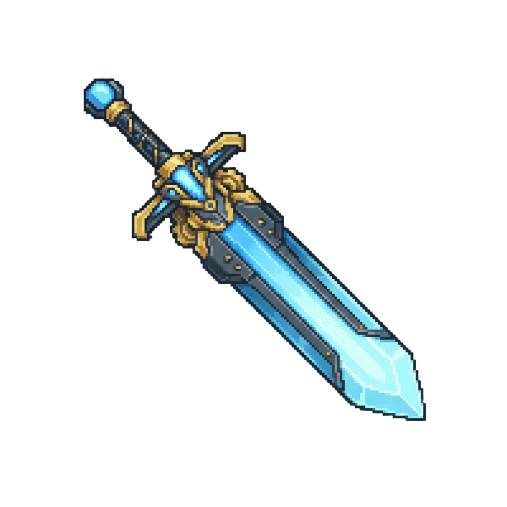 A Giant Glowing Mechanical Sword