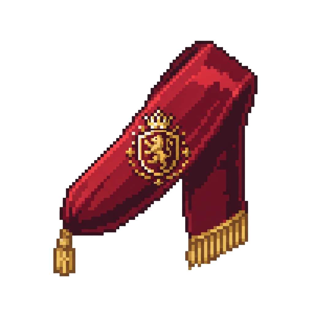 A Crimson Velvet Noble Crest Sash