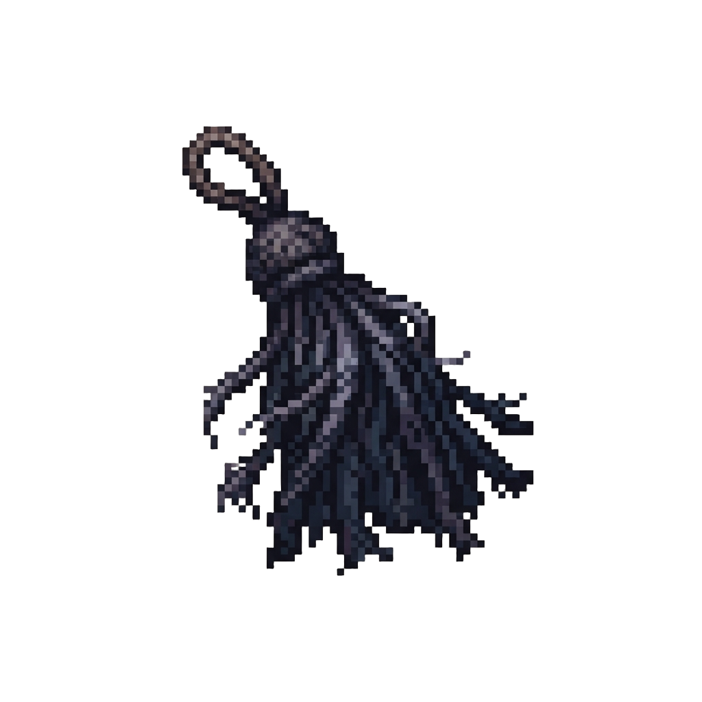 A Tattered Shadow-weave Cloak Tassel