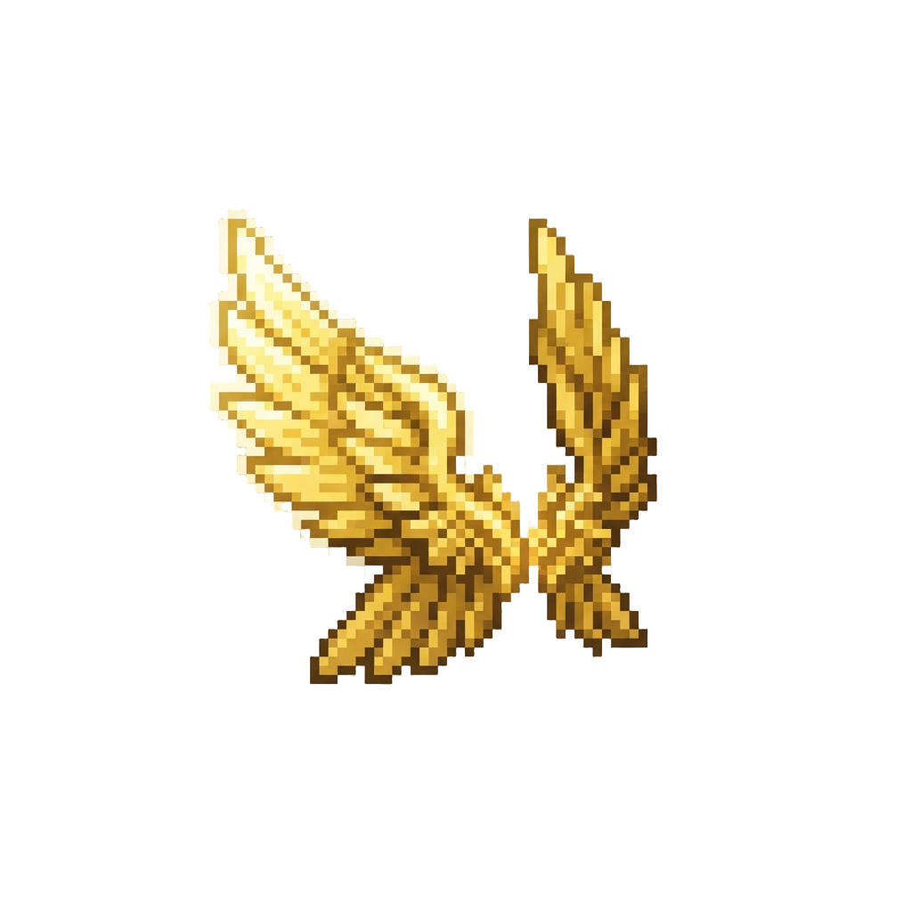 Glowing Golden Wings