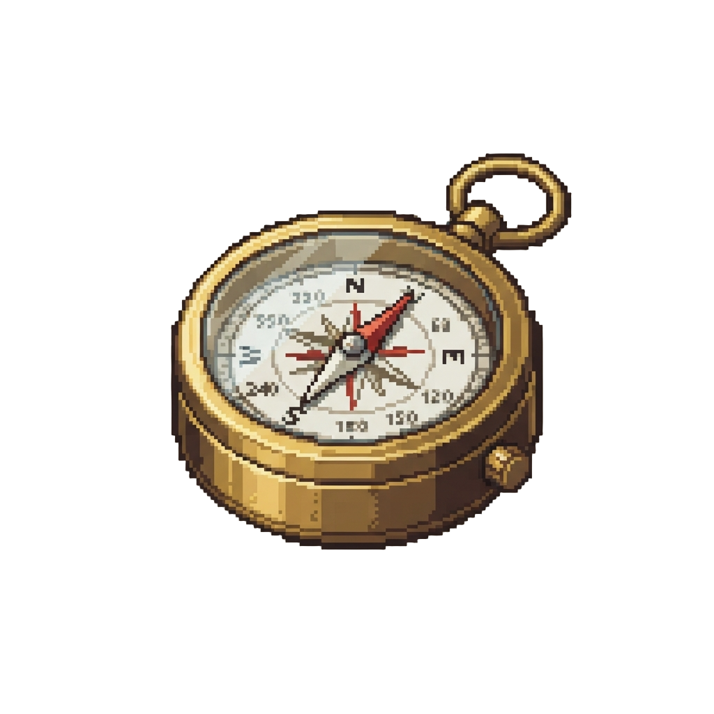 A Shiny Brass Pocket Compass
