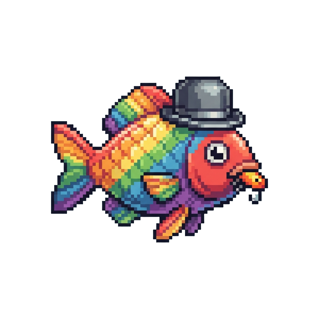 A Rainbow-striped Derby Fish