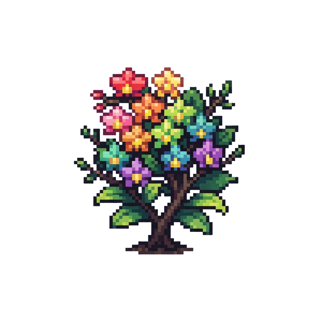 A Glowing Rainbow Orchid Bush