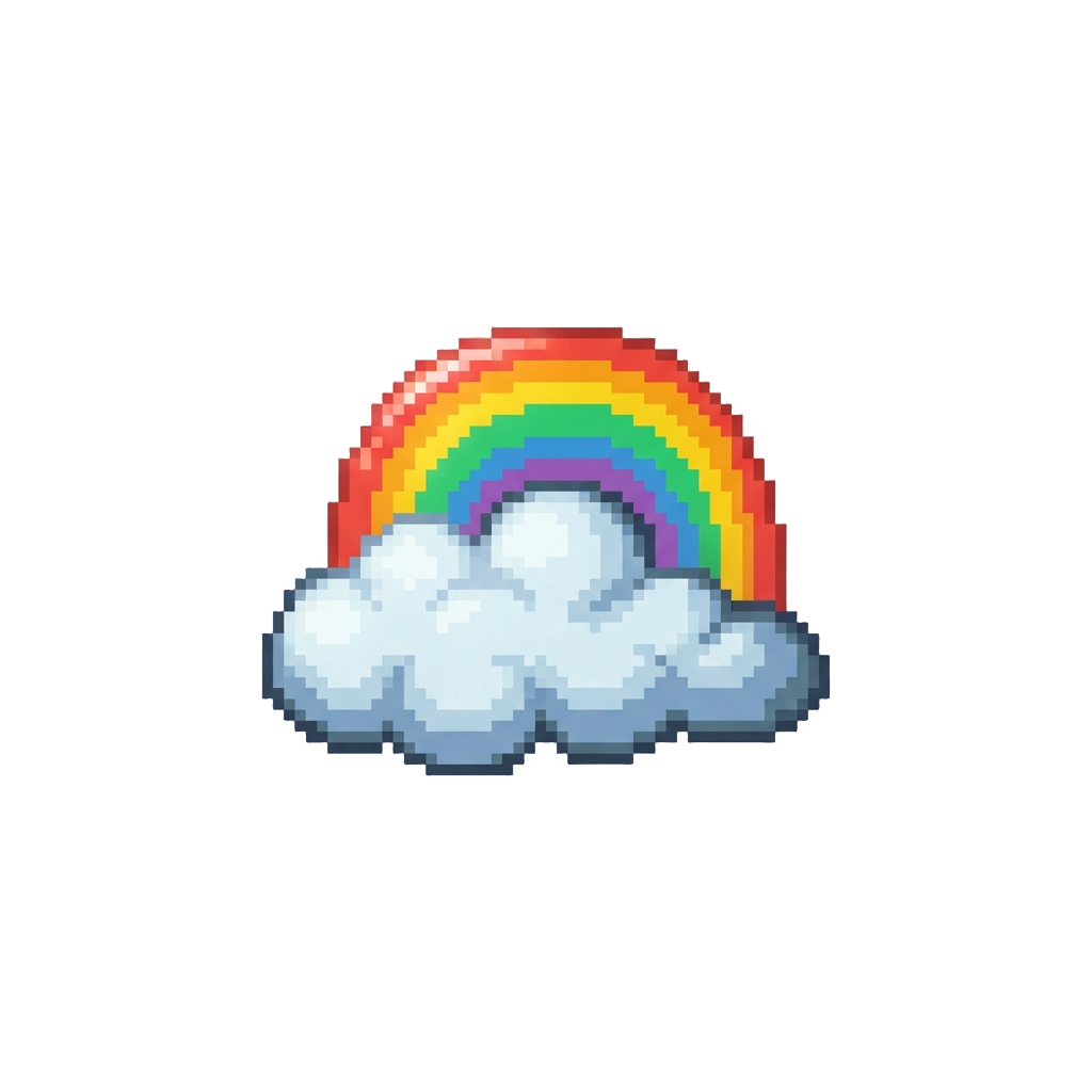 A Glowing Rainbow Cloud