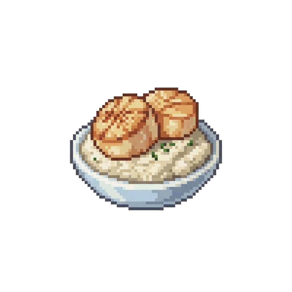 Seared Scallops Over Cauliflower Puree