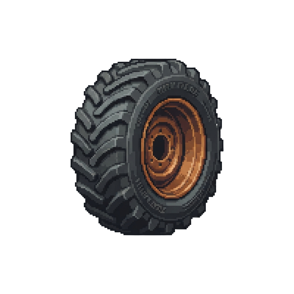 A Spinning Tractor Tire