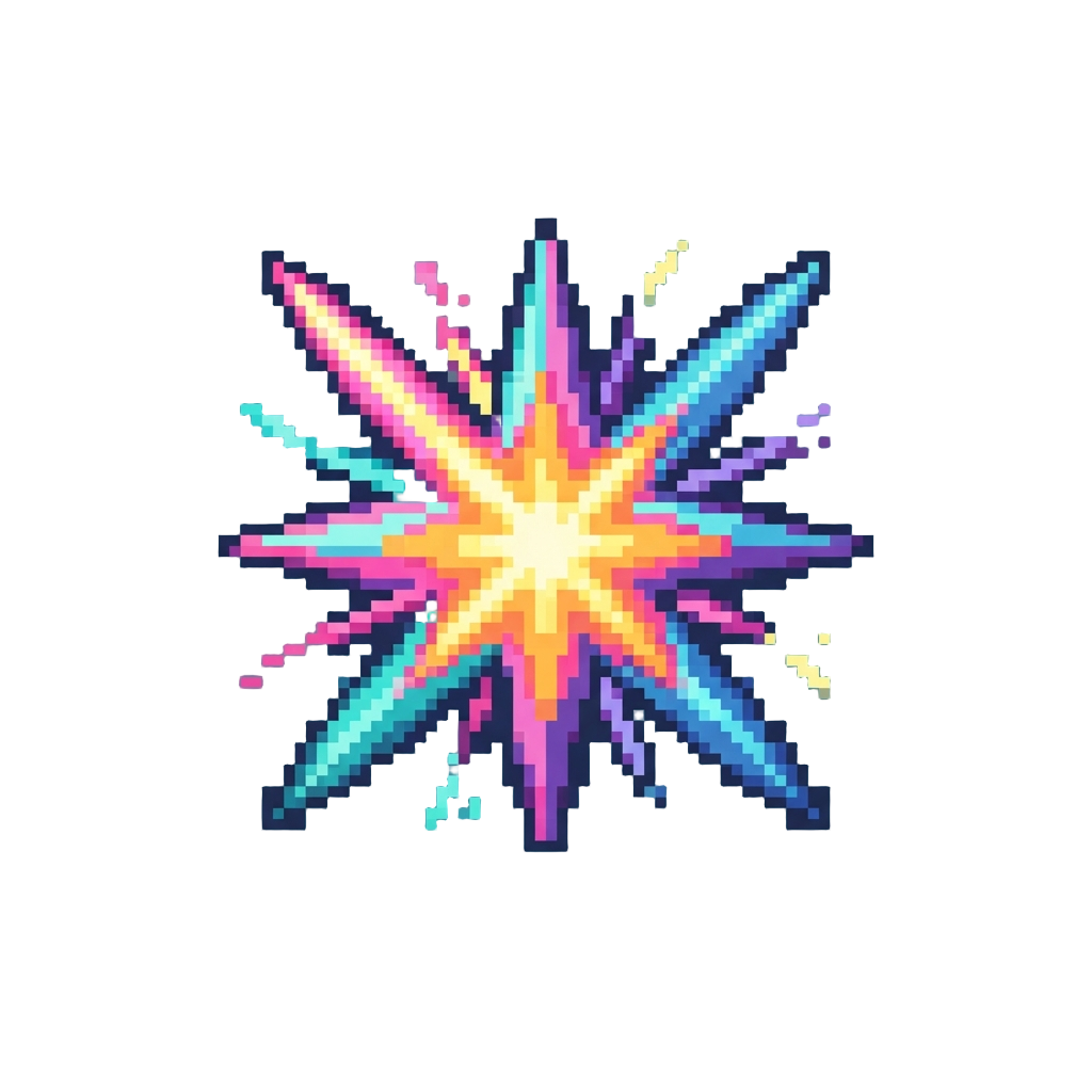 Glowing Neon Star Explosion