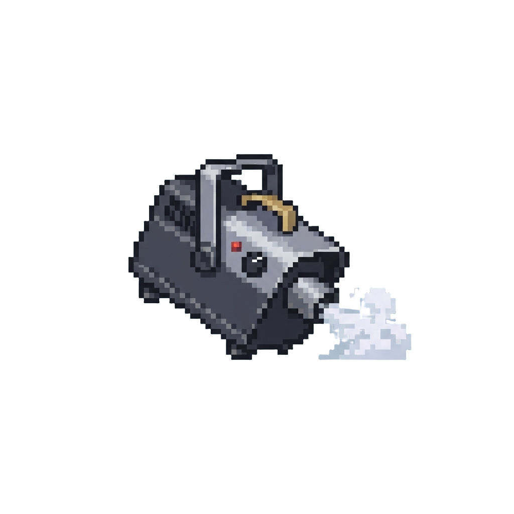 A Miniature Fog Machine Tilting Over