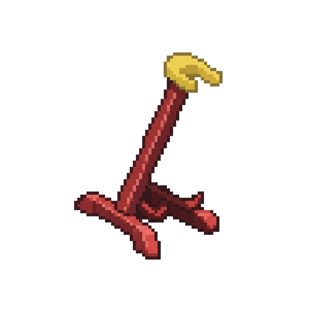 A Toy Guitar Stand Falling Sideways