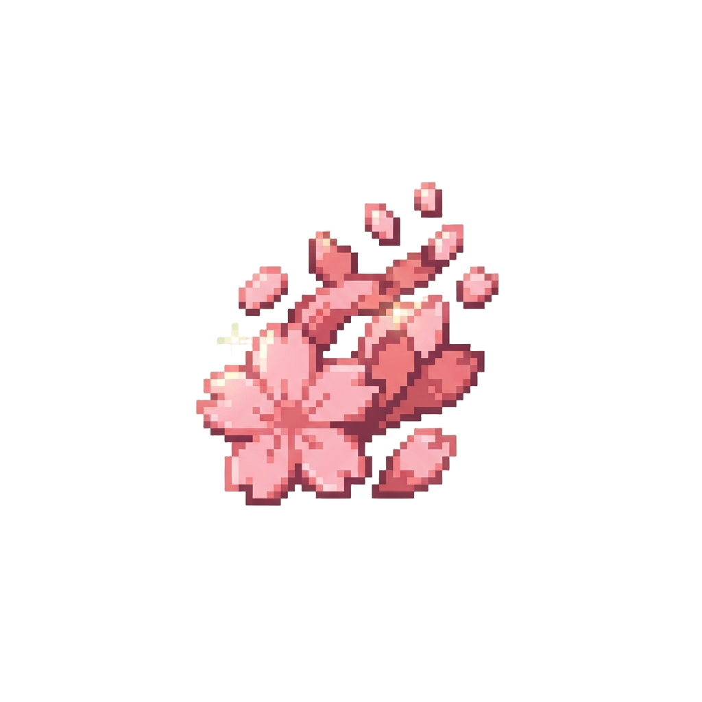A Shower of Glowing Cherry Blossom Petals