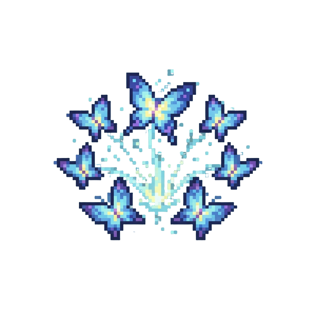 A Burst of Magical Glowing Butterflies